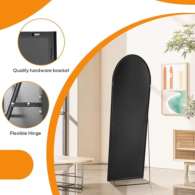 Arched Mirror Full Length, Upgraded 16"x59" Body Wall Mirrors