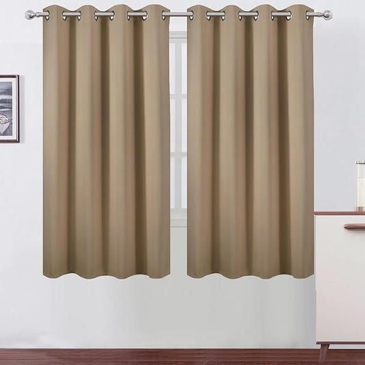 LEMOMO Natural Blackout Curtains 66 x 63 Inch Length/Set of 2 Curtain