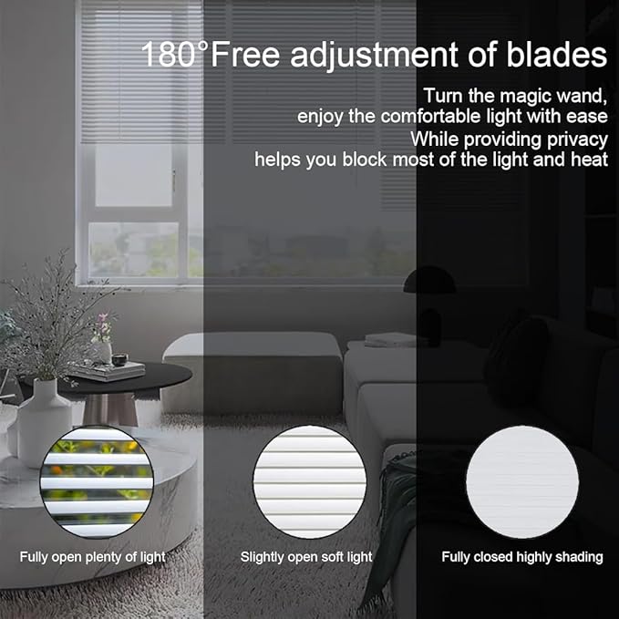 YIIBAII Mini Blinds Suitable for 47.5" W x 64" H Windows 1" Aluminum Horizontal