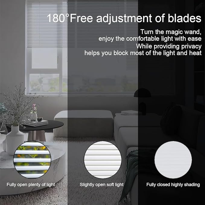 YIIBAII Mini Blinds Suitable for 44" W x 64" H Windows 1" Aluminum Horizontal