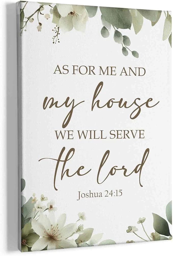 HIWX Christian Wall Decor, as for Me and My House Bible Verses Sage Green