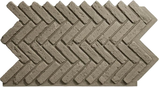 EverStone Herringbone Faux Brick Panel, 46 1/2"W x 25 1/4"H x 1"D, Vintage