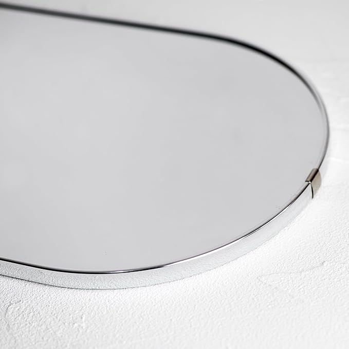 Oval Mirror with Lanyard, High Definition Bathroom Mirror