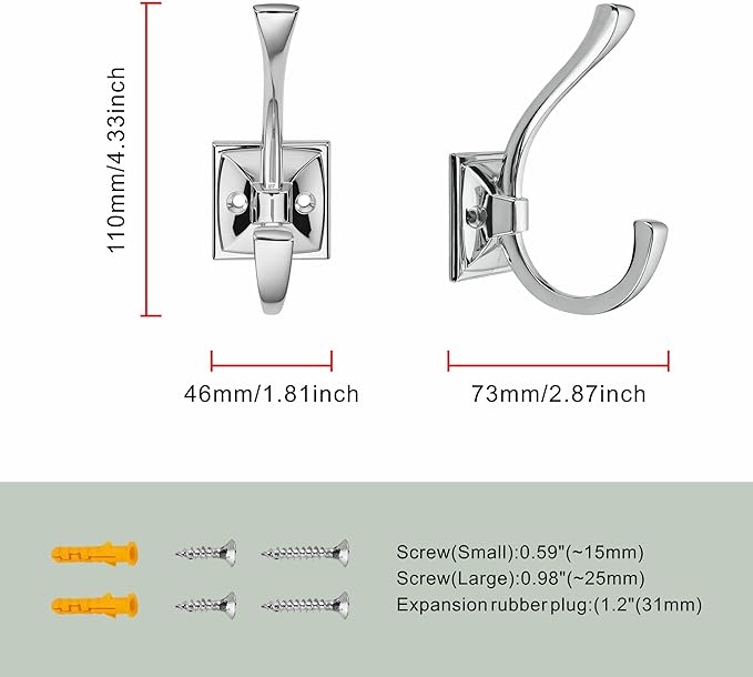TUNNY 5 Pack Antique Design Wall Hanging Coat Hooks