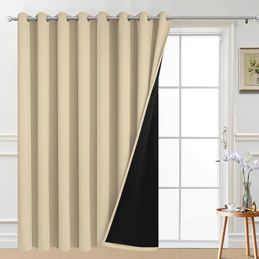 Yakamok 100% Blackout Thermal Insulated Grommet Curtains, Noise Reducing