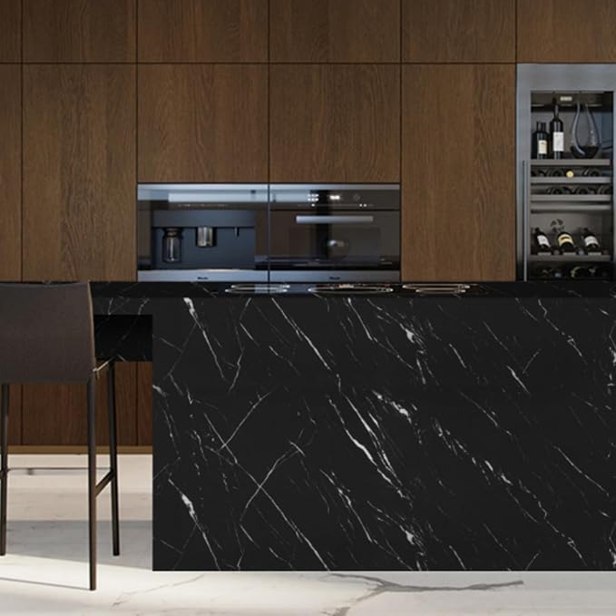 Abyssaly Black Marble Contact Paper Peel and Stick Countertops Waterproof Matte