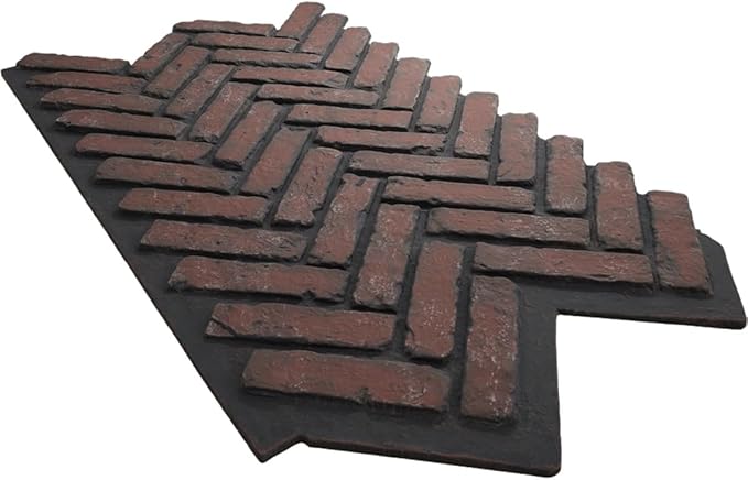 EverStone Herringbone Faux Brick Panel, 46 1/2"W x 25 1/4"H x 1"D, Cinder Color
