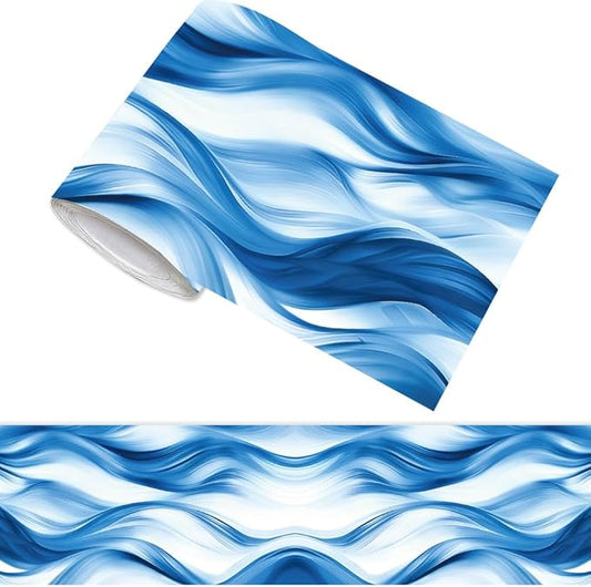 Ocean Wave Border Wallpaper Border Peel and Stick 196.9 x 3.9 Inch Ocean Waves
