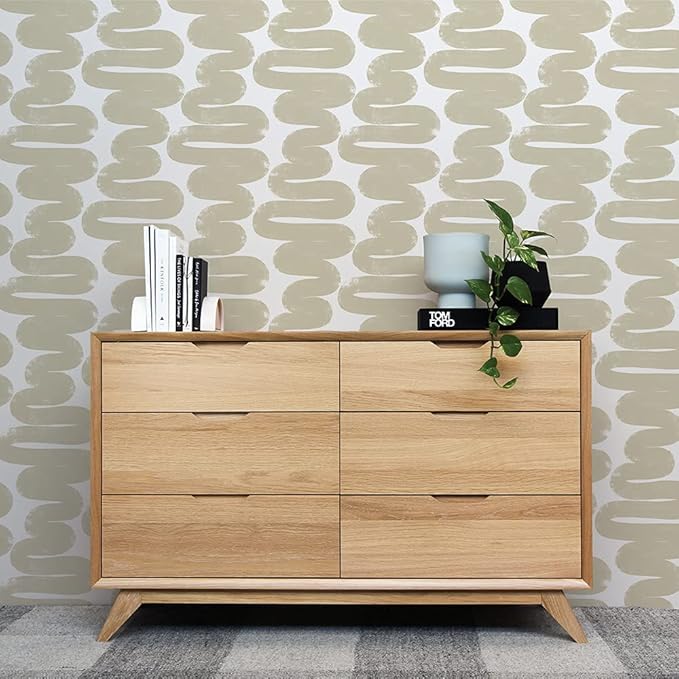 Tempaper x Bobby Berk Beige & White Wiggle Room Removable Peel and Stick