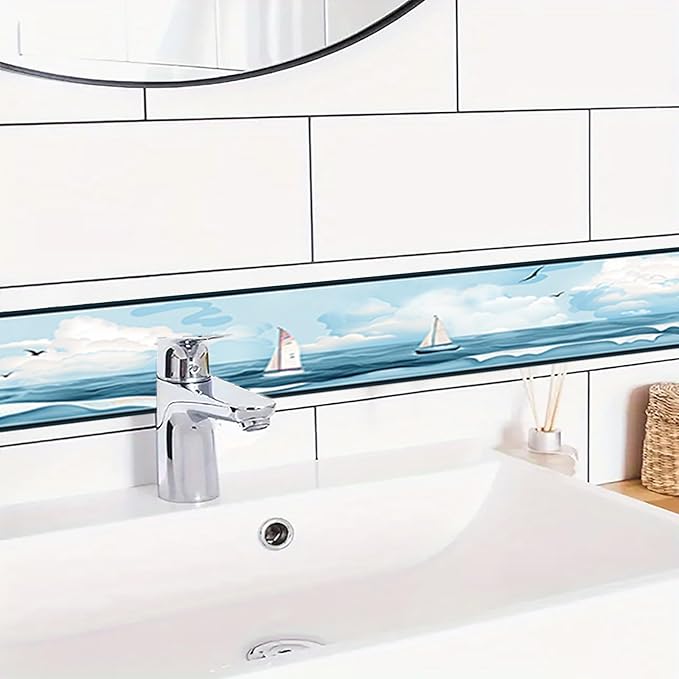 HOMETITUTE Wallpaper Border Peel and Stick Nautical Wall Trim Self Adhesive