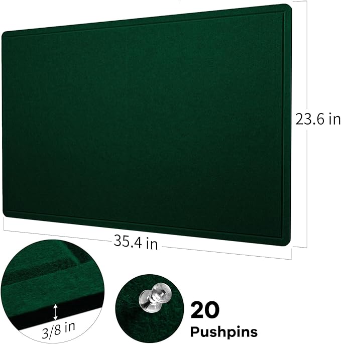 Bulletin Board, 36 x 24 Inches Felt Pin Board