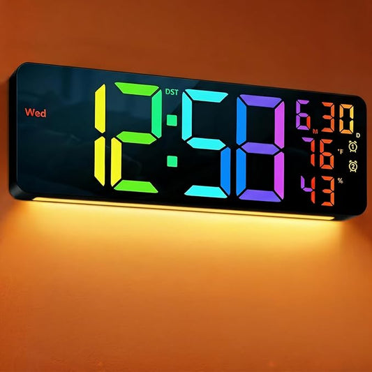 MASHI 17.3" Large Digital Wall Mount Clock, Digital Clock