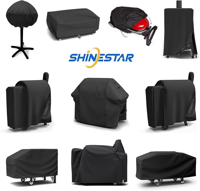 SHINESTAR 38 Inch Built-in Grill Cover for DCS, 600D Heavy Duty Waterproof Island Grill Top Cover with Vents & Click-Close Straps, Windproof BBQ Cover for Jenn-Air, KitchenAid, and Lynx
