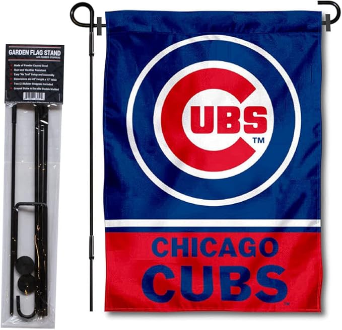 WinCraft Chicago Baseball Garden Flag with Stand Holder