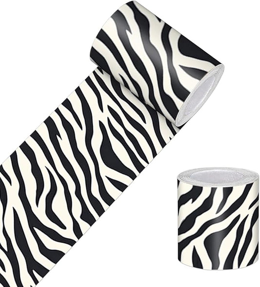 HOMETITUTE Wallpaper Border Peel and Stick Zebra Stripe Texture Decorative Wall