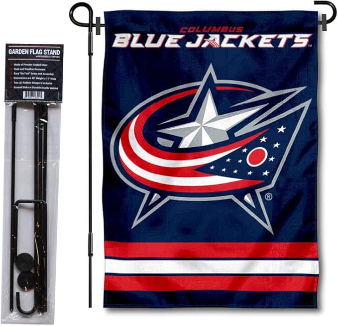WinCraft Columbus Blue Jackets Garden Flag with Pole Stand Holder