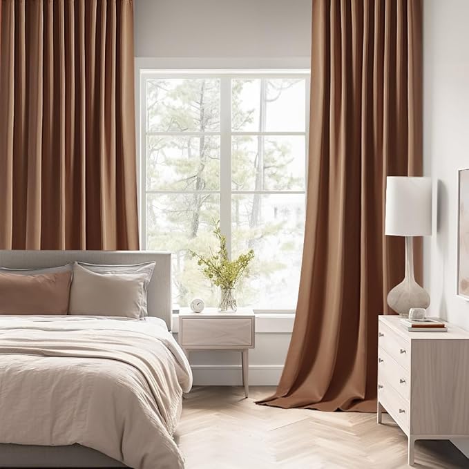 MIULEE Back Tab Blackout Curtains 84 Inch Length 2 Panels Set
