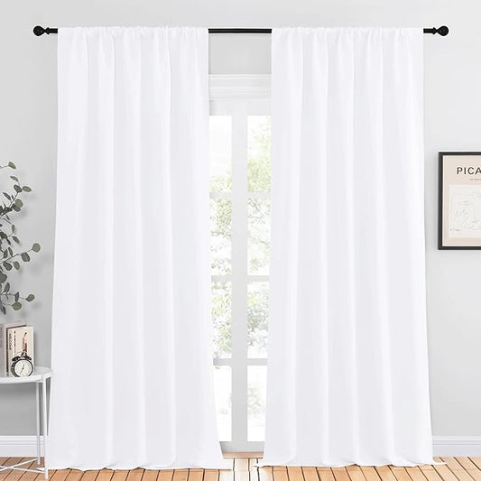 NICETOWN White Bedroom Curtain Panels