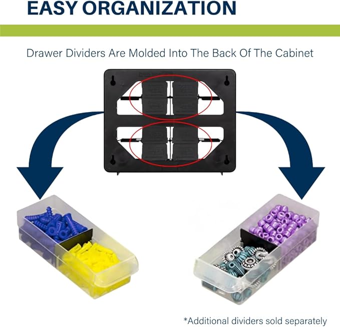 Akro-Mils 16-Drawer Plastic Storage Cabinet | 10-1/2 x 6-1/2 x 8-1/2 Inch |
