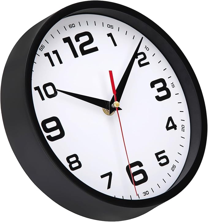 Silent Wall Clocks Battery Operated 12 Inch No Ticking Modern Analog Clock
