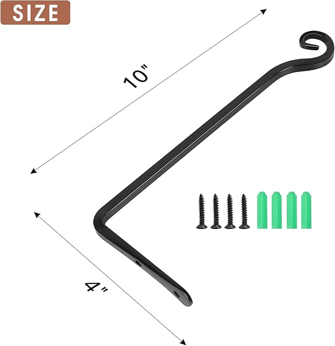 Jardim 2 Pack 10 Inch Premium Decorative Metal Iron Wall Hangers