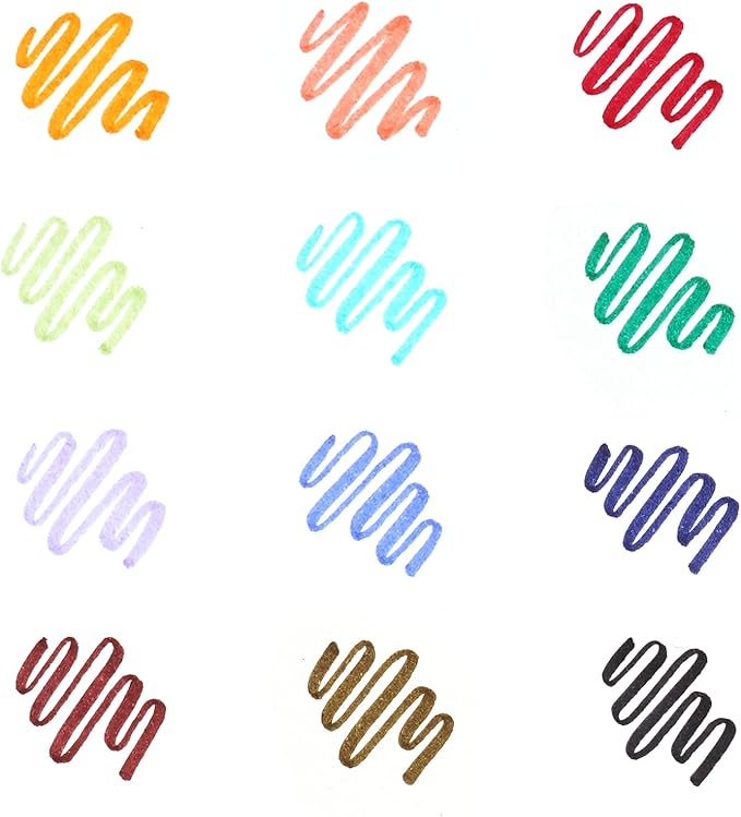 WRITECH Arts Sign Brush Pen Brush Tip Marker Felt Tip Water Based Ink Color Pens 12 Assorted Pastel Colors Great for Lettering, Journaling, Calligraphy (Natural)