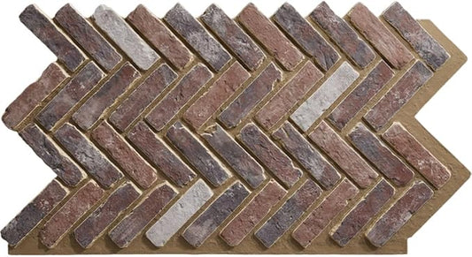 EverStone Herringbone Faux Brick Panel, 46 1/2"W x 25 1/4"H x 1"D, Smokey Rose