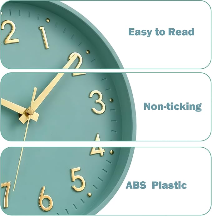 Mosewa Wall Clock 8 Inch, Wall Clocks Battery Operated Silent Non-Ticking