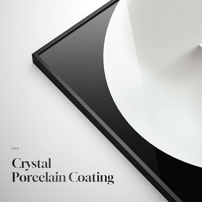 Large Framed Modern Elegant Abstract Wall Art, 2 Piece Black White Gold