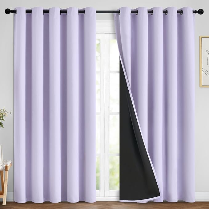 Yakamok 2 Thick Layers 100% Completely Blackout Window Curtains, Thermal