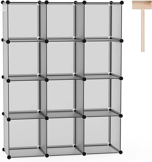 C&AHOME Cube Storage Organizer, 12-Cube Shelves Units, Closet Cabinet, DIY