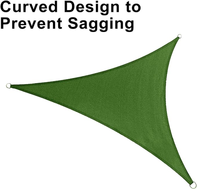 LOVE STORY Custom Size 12'x14'x18.4' Piquant Green Sun Shade Sail Right Triangle Sunshade Fabric Awning Canopy for Patio Backyard Carport Pergola (Customized)