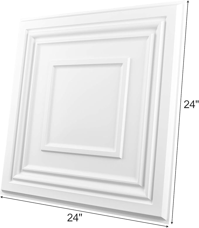 Art3d Drop Ceiling Tiles 24x24in., Wainscoting Panels Glue Up 2ft x 2ft