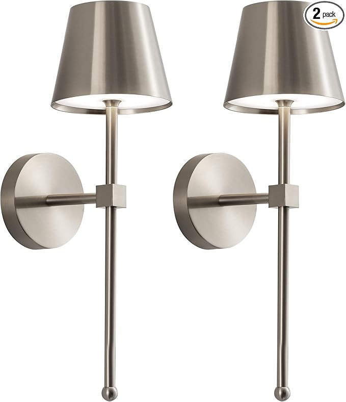 KDG Cordless Wall Sconces Set of 2, Wireless 5200mAh Rechargeable Battery LED