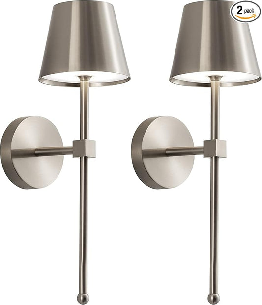 KDG Cordless Wall Sconces Set of 2, Wireless 5200mAh Rechargeable Battery LED
