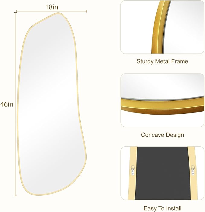 WallBeyond Irregular Wall Mirror, Asymmetrical Mirror Wall Mounted