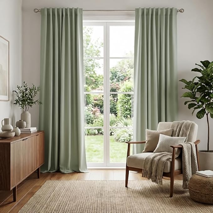 RYB HOME Blackout Curtains for Living Room, Privacy Thermal Insulating Window