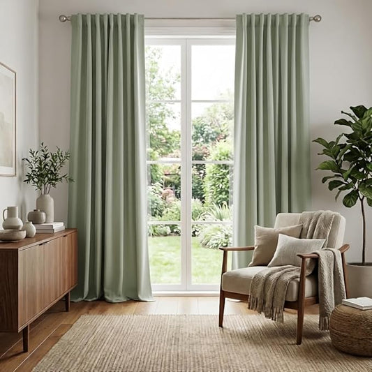 RYB HOME Blackout Curtains for Living Room, Privacy Thermal Insulating Window