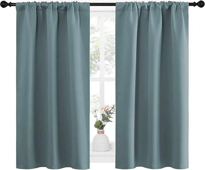 NICETOWN Greyish Blue Blackout Curtains Panels