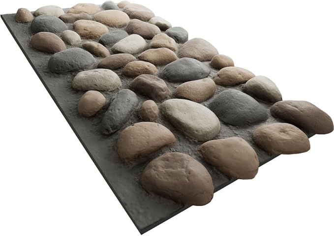 EverStone River Rock Faux Rock Panel, Pebble Mix Color