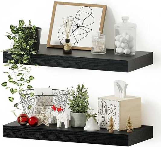Vivelove Black Bathroom Shelves Over Toilet, Wall Shelf