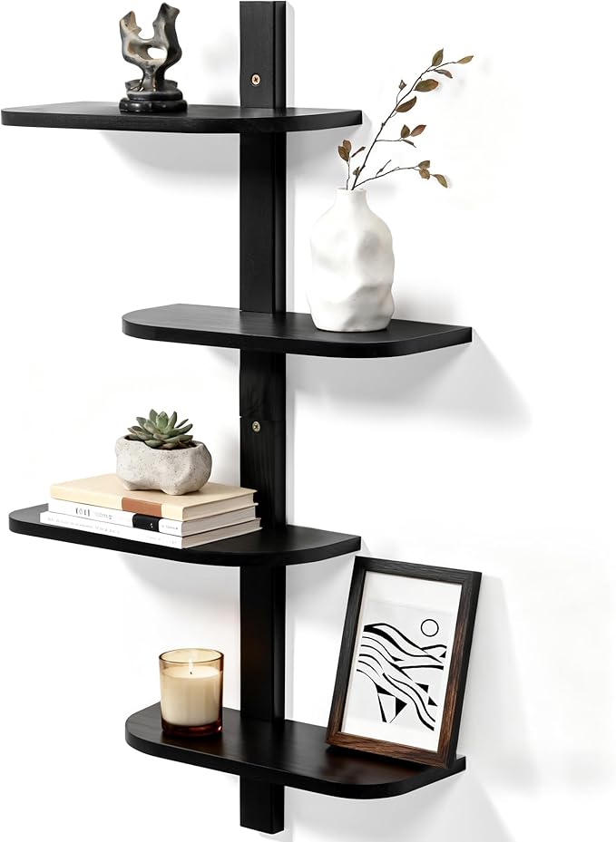 Afuly Black Floating Shelves for Wall Display Shelf Unit Modern Decorative