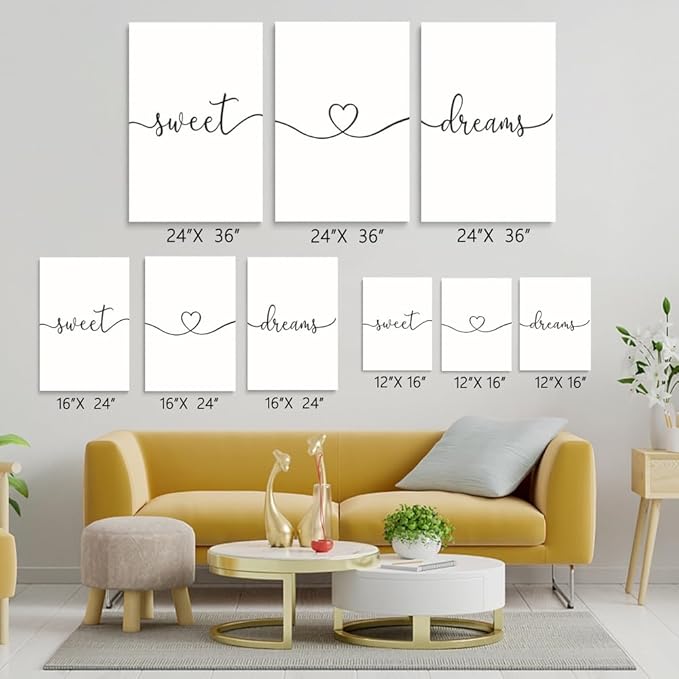 GUBIYU Sweet Dreams Wall Art Above Bed Decor
