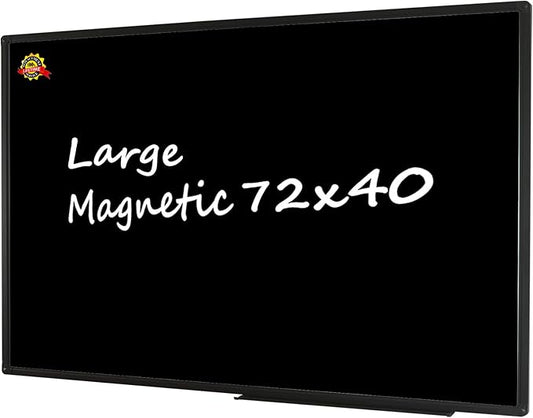 Lockways Magnetic Chalkboard 72 x 40 Inches, Aluminum Frame Large Blackboard