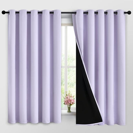 Yakamok 2 Thick Layers 100% Completely Blackout Window Curtains, Thermal