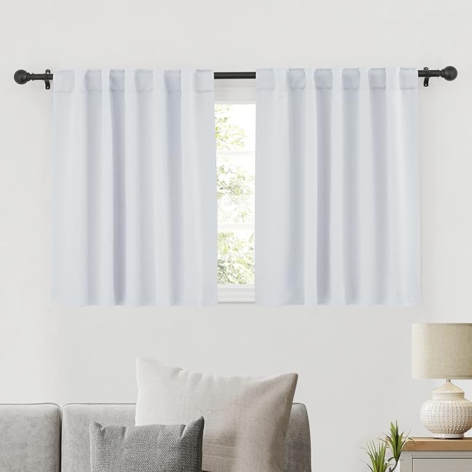 RYB HOME Room Darkening Kitchen Curtains 2 Panels Set, Thermal Insulated Small