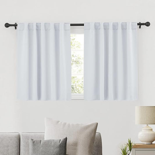 RYB HOME Room Darkening Kitchen Curtains 2 Panels Set, Thermal Insulated Small