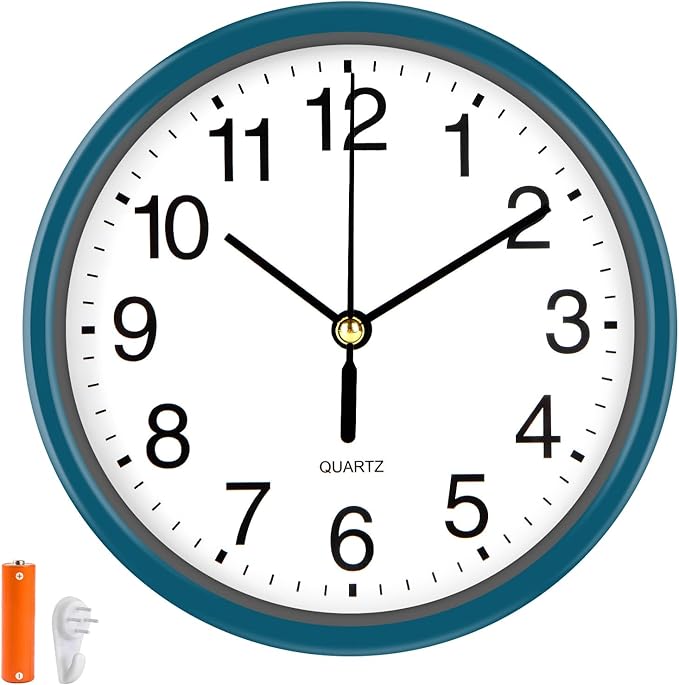 Silent Wall Clock Non Ticking, 6 Inch Wall Clocks Battery Operated, Small