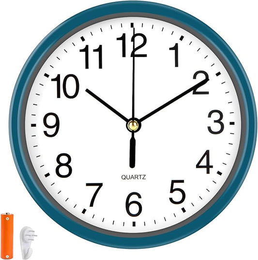 Silent Wall Clock Non Ticking, 6 Inch Wall Clocks Battery Operated, Small