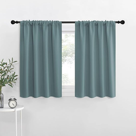 NICETOWN Greyish Blue Blackout Curtains Panels